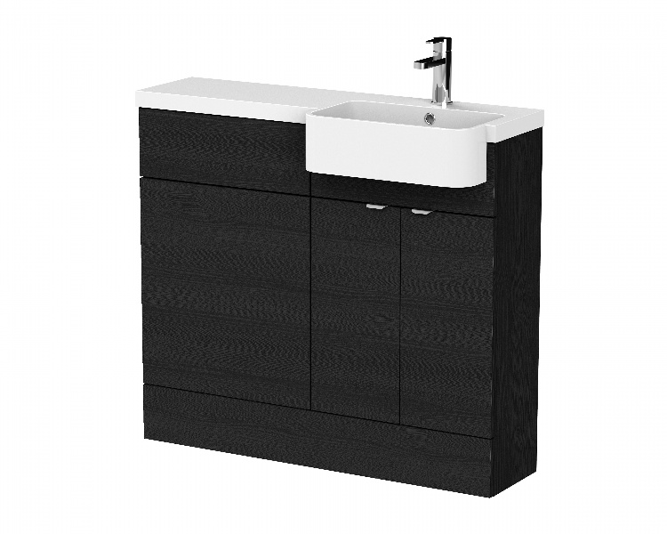 1000mm Combination Unit & Right Hand Semi Recessed Basin