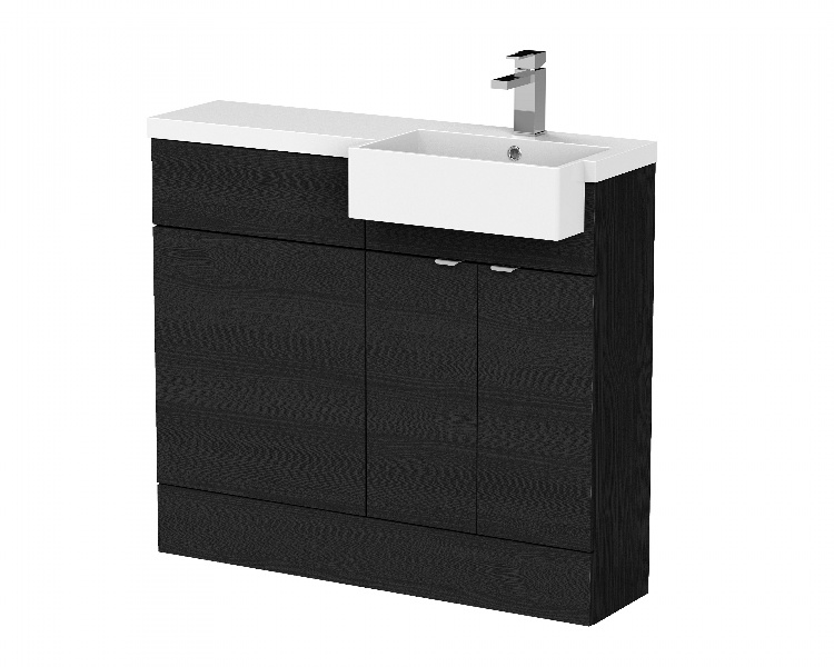 1000mm Combination Unit & Right Hand Semi Recessed Basin