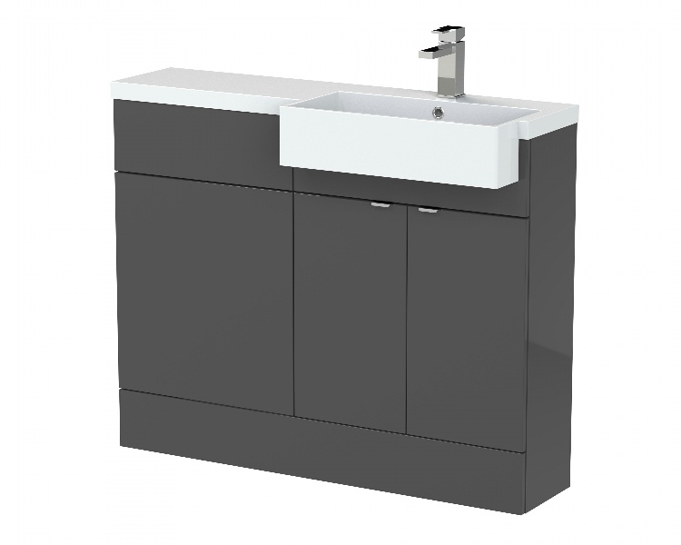 1100mm Combination Unit & Right Hand Semi Recessed Basin