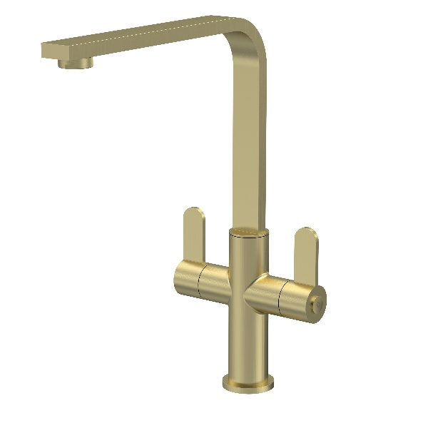 Churni Mono Dual Lever Brushed Brass