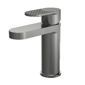 Fluted Mono Basin Mixer with Push Button Waste