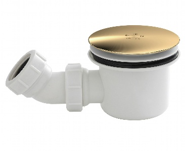 White & Brass Fast Flow Shower Waste