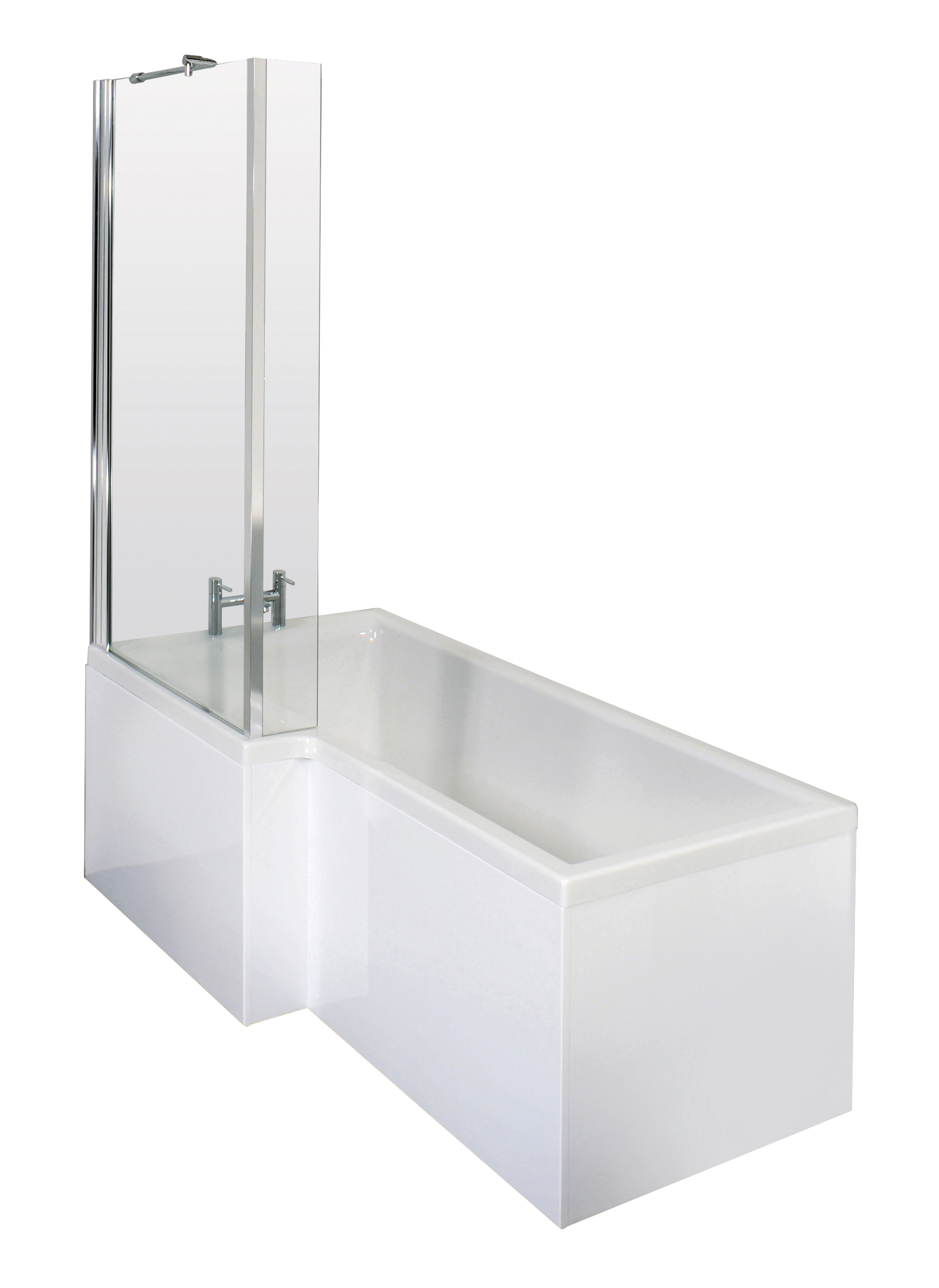 1700mm Left Hand Square Shower Bath Set