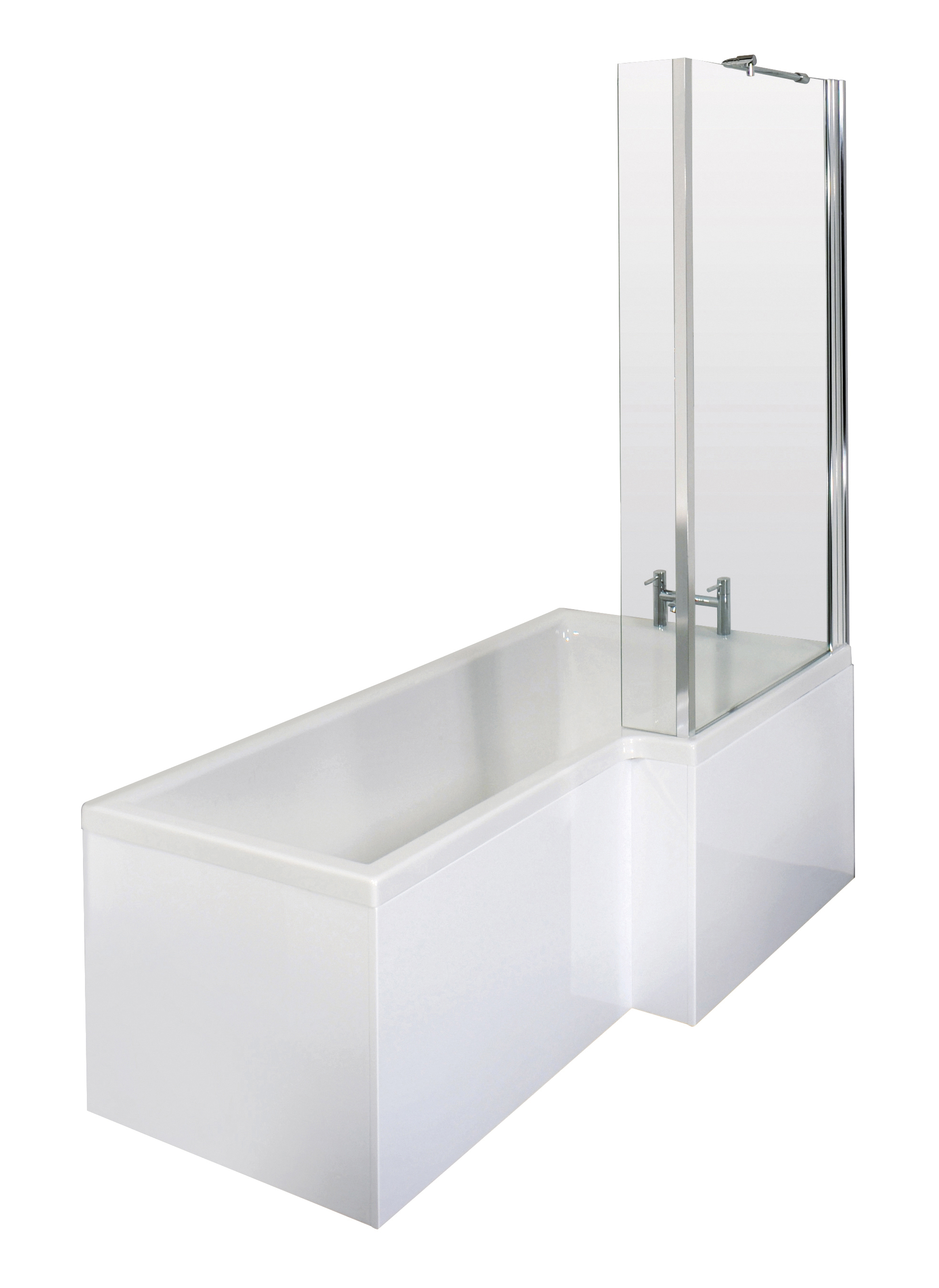 1700mm Right Hand Square Shower Bath Set