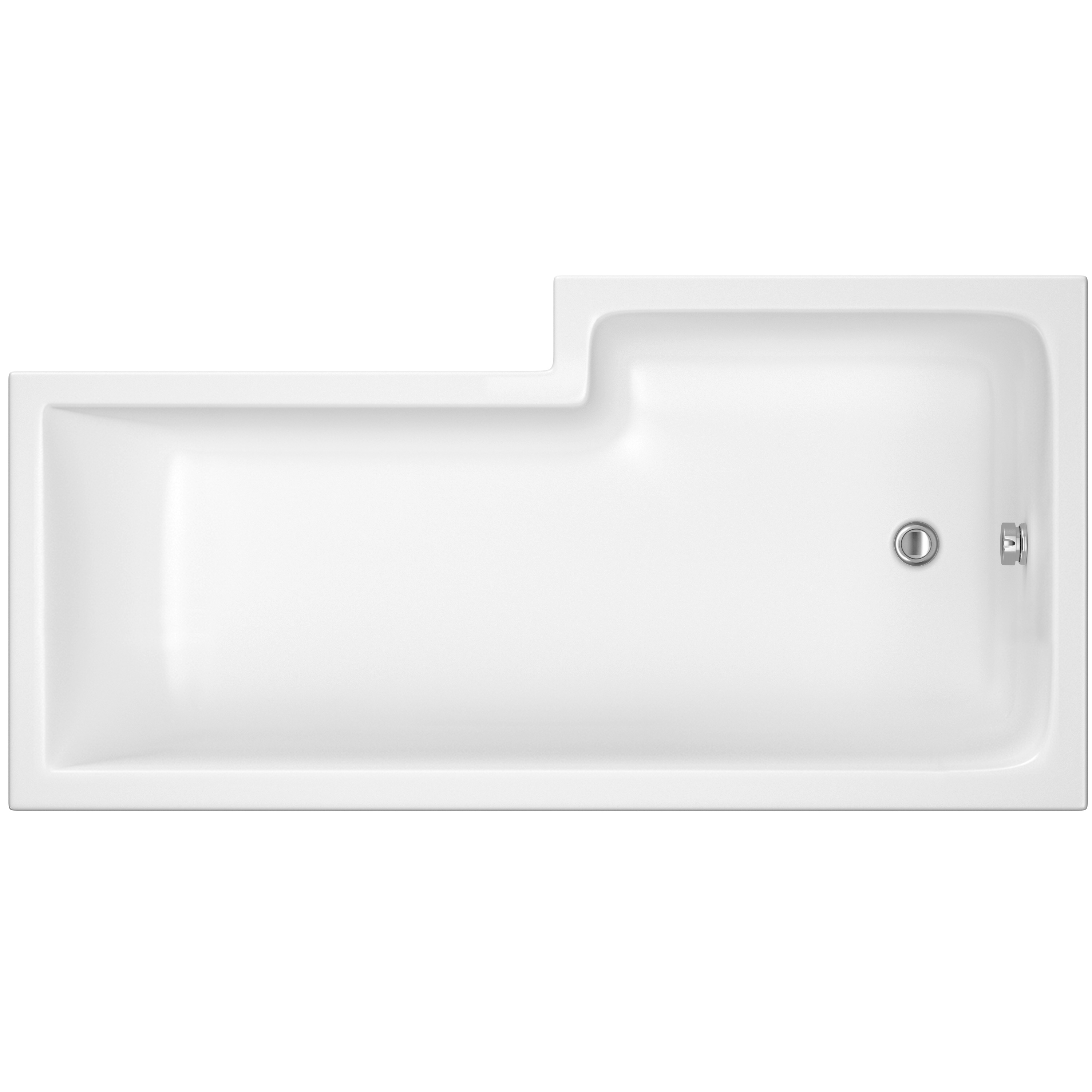 1500mm Left Hand Square Shower Bath