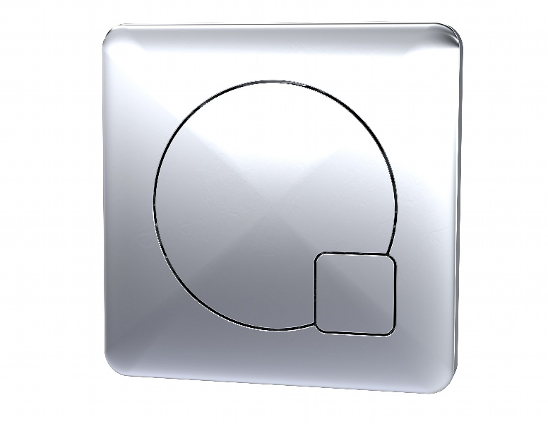 Square Dual Flush Chrome Push Button