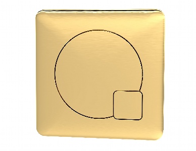 Square Dual Flush Brushed Brass Push Button