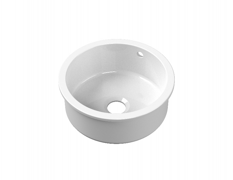 Undermount Round Single Bowl with Overflow & Central Waste 460x191