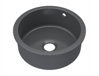 Undermount Round Single Bowl with Overflow & Central Waste 460x191