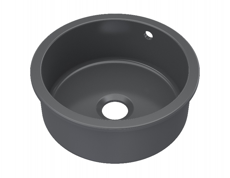 Undermount Round Single Bowl with Overflow & Central Waste 460x191