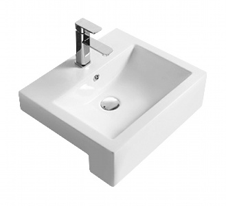 Semi-recessed basin