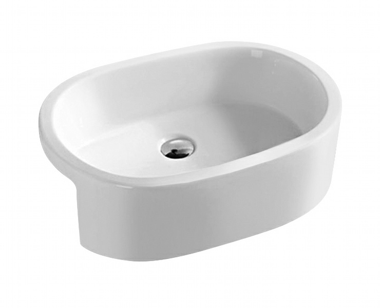 Semi-recessed basin