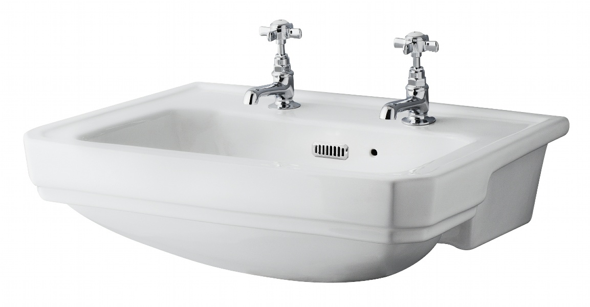 560mm Semi Recessed Basin (2 Tap Hole)