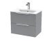 600mm Wall Hung 2 Drawer Vanity & Basin 2