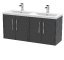 1200mm Wall Hung 4 Door Vanity & Double Basin