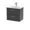 600mm Wall Hung 2 Drawer Vanity & Basin 2