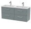 1200mm Wall Hung 4 Drawer Vanity & Double Basin