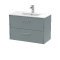 800mm Wall Hung 2 Drawer Vanity & Basin 2