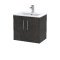 600mm Wall Hung 2 Door Vanity & Basin 2