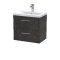 600mm Wall Hung 2 Drawer Vanity & Basin 1