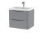 600mm Wall Hung 2 Drawer Vanity & Polymarble Basin