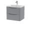 600mm Wall Hung 2 Drawer Vanity & Ceramic Basin