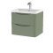 600mm Wall Hung 2 Drawer Vanity & Polymarble Basin