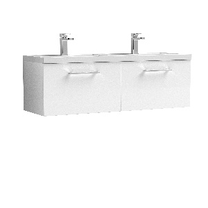 1200mm Wall Hung 2 Drawer Vanity & Double Basin