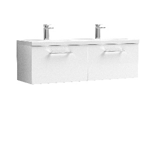 1200mm Wall Hung 2 Drawer Vanity & Double Basin