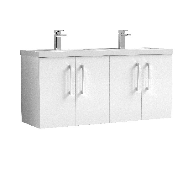 1200mm Wall Hung 4 Door Vanity & Double Basin