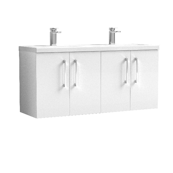 1200mm Wall Hung 4 Door Vanity & Double Basin