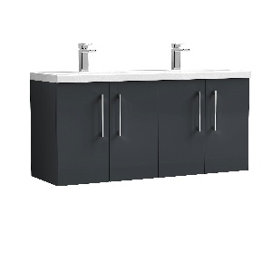 1200mm Wall Hung 4 Door Vanity & Double Basin