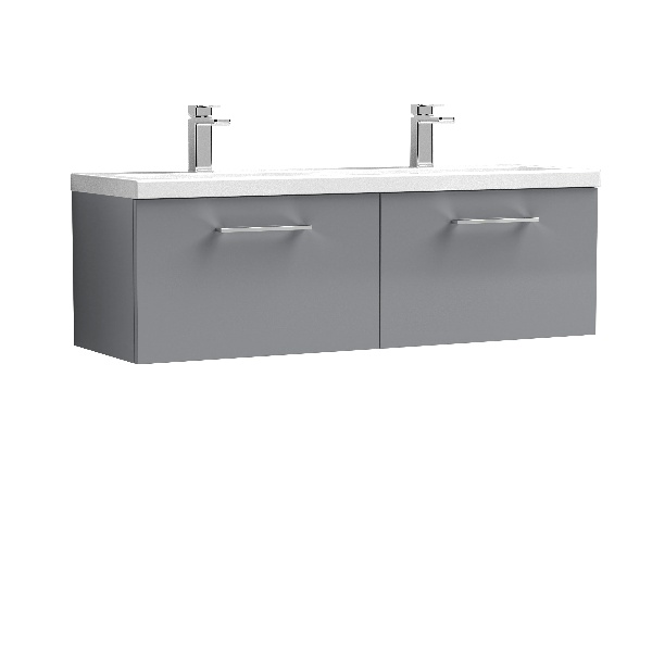 1200mm Wall Hung 2 Drawer Vanity & Double Basin