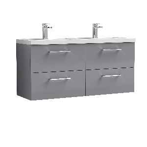 1200mm Wall Hung 4 Drawer Vanity & Double Basin