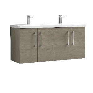 1200mm Wall Hung 4 Door Vanity & Double Basin