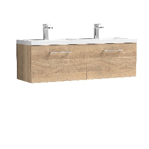 1200mm Wall Hung 2-Drawer Vanity & Double Basin