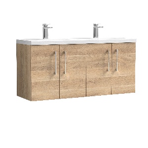 1200mm Wall Hung 4-Door Vanity & Double Basin