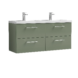 1200mm Wall Hung 4 Drawer Vanity & Double Basin