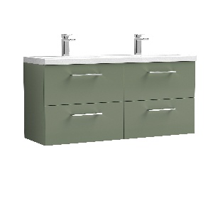 1200mm Wall Hung 4 Drawer Vanity & Double Basin