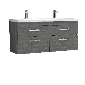 1200mm Wall Hung Cabinet With Double Ceramic Basin