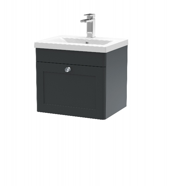 500mm Wall Hung 1 Drawer Vanity & Basin 1