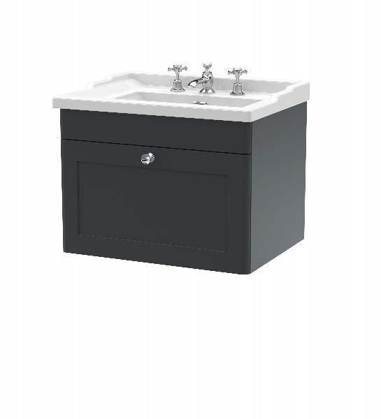 600mm Wall Hung 1 Drawer Vanity & Basin 3TH