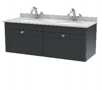 1200mm Wall Hung 2 Drawer Vanity & Marble Top