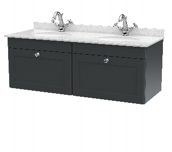 1200mm Wall Hung 2 Drawer Vanity & Marble Top