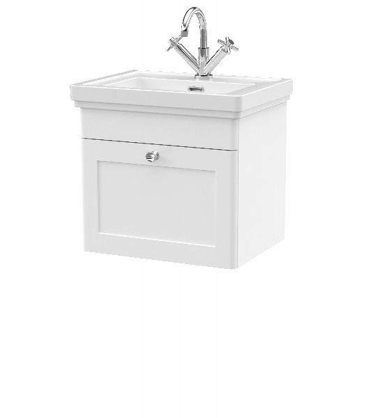 500mm Wall Hung 1-Drawer Vanity & Basin 1TH