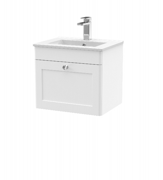 500mm Wall Hung 1 Drawer Vanity & Basin 2