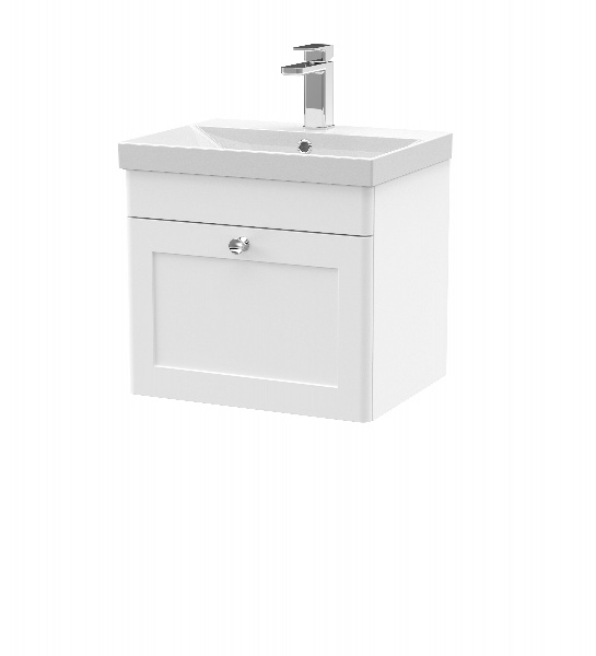 500mm Wall Hung 1 Drawer Vanity & Basin 3