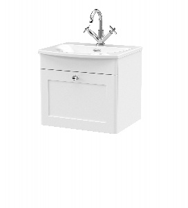 500mm Wall Hung 1-Drawer Unit & Curved Basin