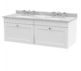 1200mm Wall Hung 2 Drawer Vanity & Marble Top