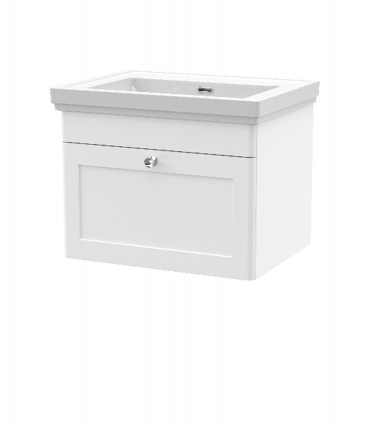 600mm Wall Hung 1 Drawer Vanity & Basin 0TH